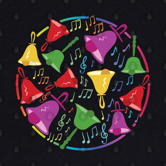 Handbell Melody of Colors: A Circle of Bells And Music Notes by SubtleSplit